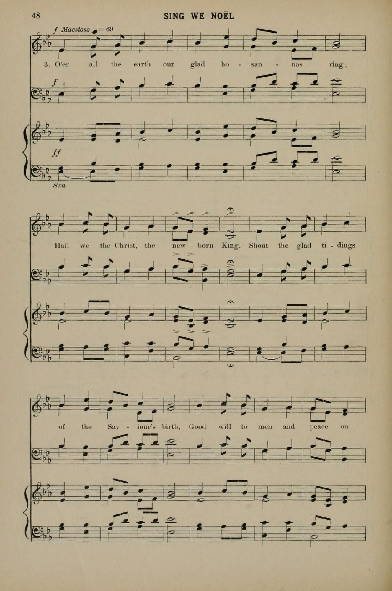Sing we Nol 3 Christmas Carols & Hymns 1910 Canvas Art - (18 x 24)