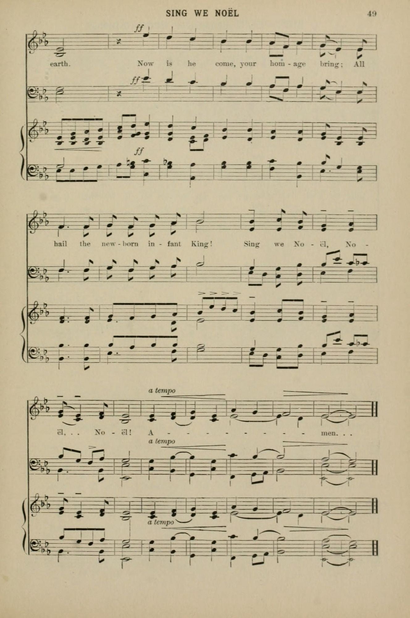 Sing we Nol 4 Christmas Carols & Hymns 1910 Canvas Art - (18 x 24)