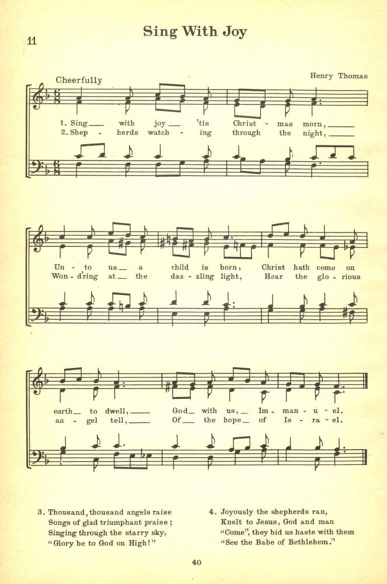 Sing with Joy No???ls A Collection of Christmas Carols 1932 Canvas Art - (18 x 24)