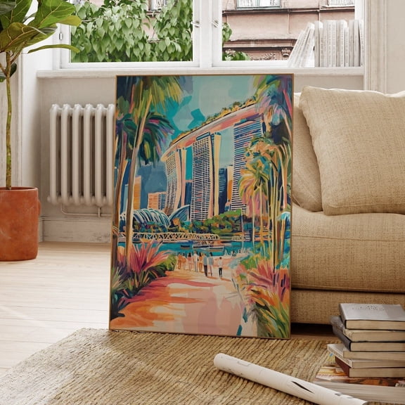 Singapore Art Poster, Singapore Wall Art, Colorful Travel Poster, Singapore Cityscape Poster, Engagement Gift, Wedding Gift, Travel Gift1010, Unframed Poster Size 16x24