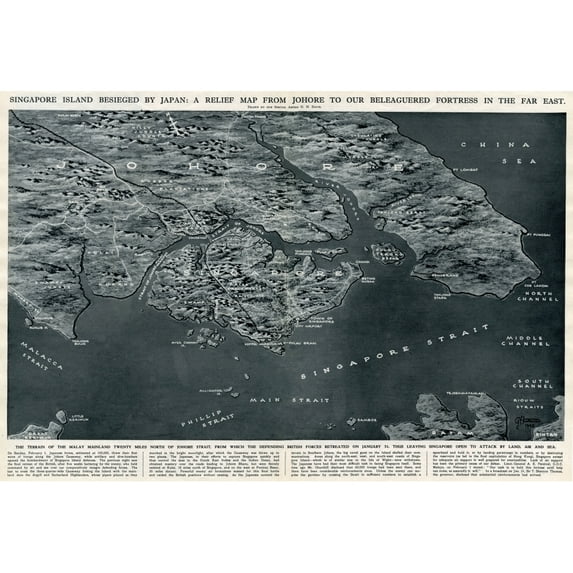Singapore Besieged By Japan By G. H. Davis Poster Print By ?? Illustrated London News Ltdmary Evans
