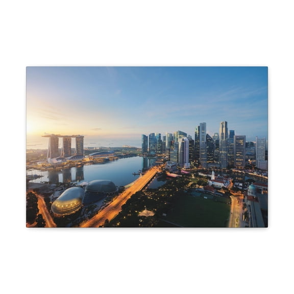 Singapore Daylight Skyline Canvas Artwork Breathtaking Stunning Cityscape for Home Decor Ready to Hang