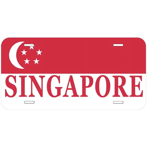 Singapore Flag With City Name Novelty Car Auto License Plate