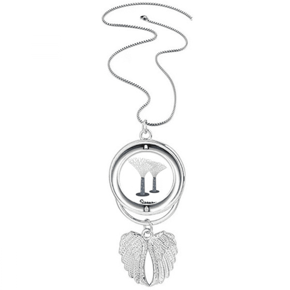 Singapore Gardens By the Bay Pendant Angel Wings Rotating Necklace ...