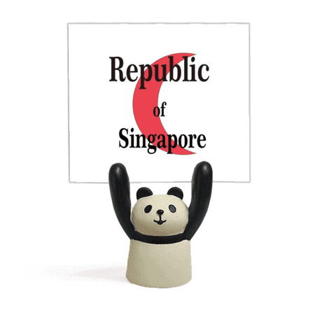 Singapore Lion City Flag Colors English Memo Holder Cartoon Animal Panda Stand Decoration