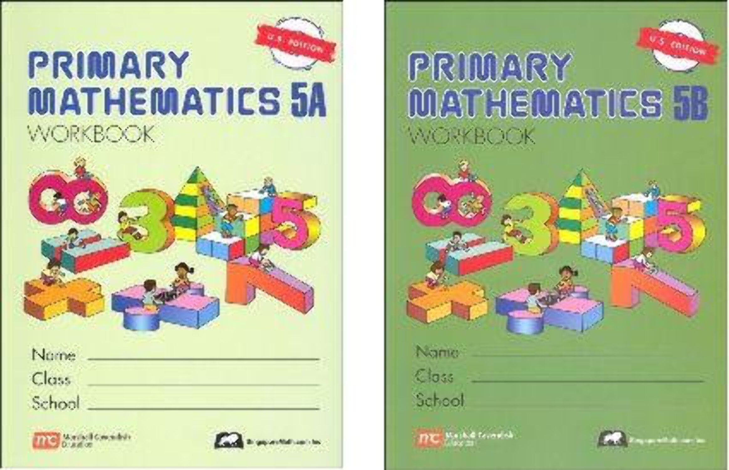 Singapore Primary Mathematics Grade 5 WORKBOOK SET--5A and 5B (US ...