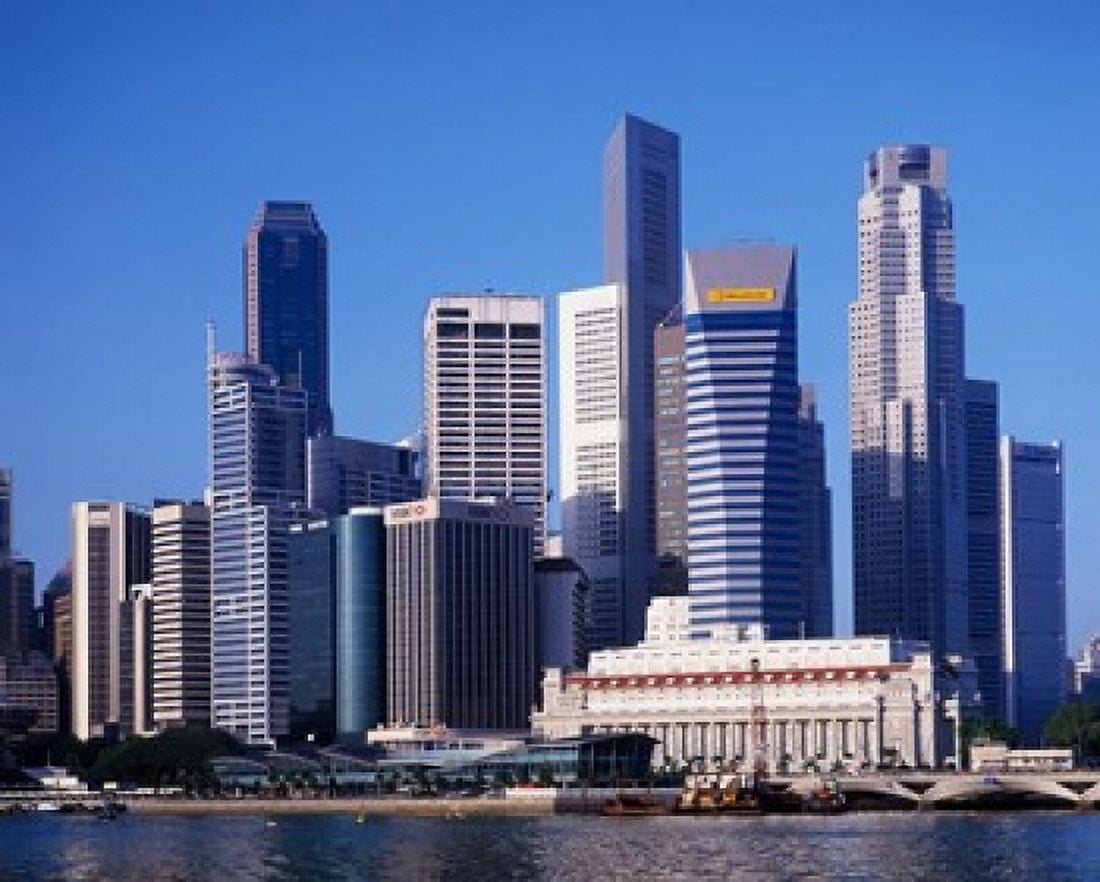 Singapore Skyline Canvas Art - Paul Thompson DanitaDelimont (23 x 18)