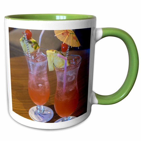 3drose, Singapore Sling, Alcoholic Beverage, 11oz Two-tone Green Mug