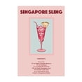 thumbnail image 1 of Singapore Sling - Singapore Illustration Cocktail Vintage Bar Typography Pop Art Retro Kitchen Decor Unframed Wall Art Print 4 x 6 inches, 1 of 60
