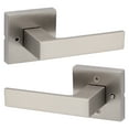 thumbnail image 1 of Kwikset Singapore Square Privacy Lever Doorknob Satin Nickel - 2 Levers, 1 of 6