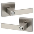thumbnail image 1 of Kwikset Singapore Square Keyed Entry Lever Doorknob with Smartkey Satin Nickel, 1 of 7