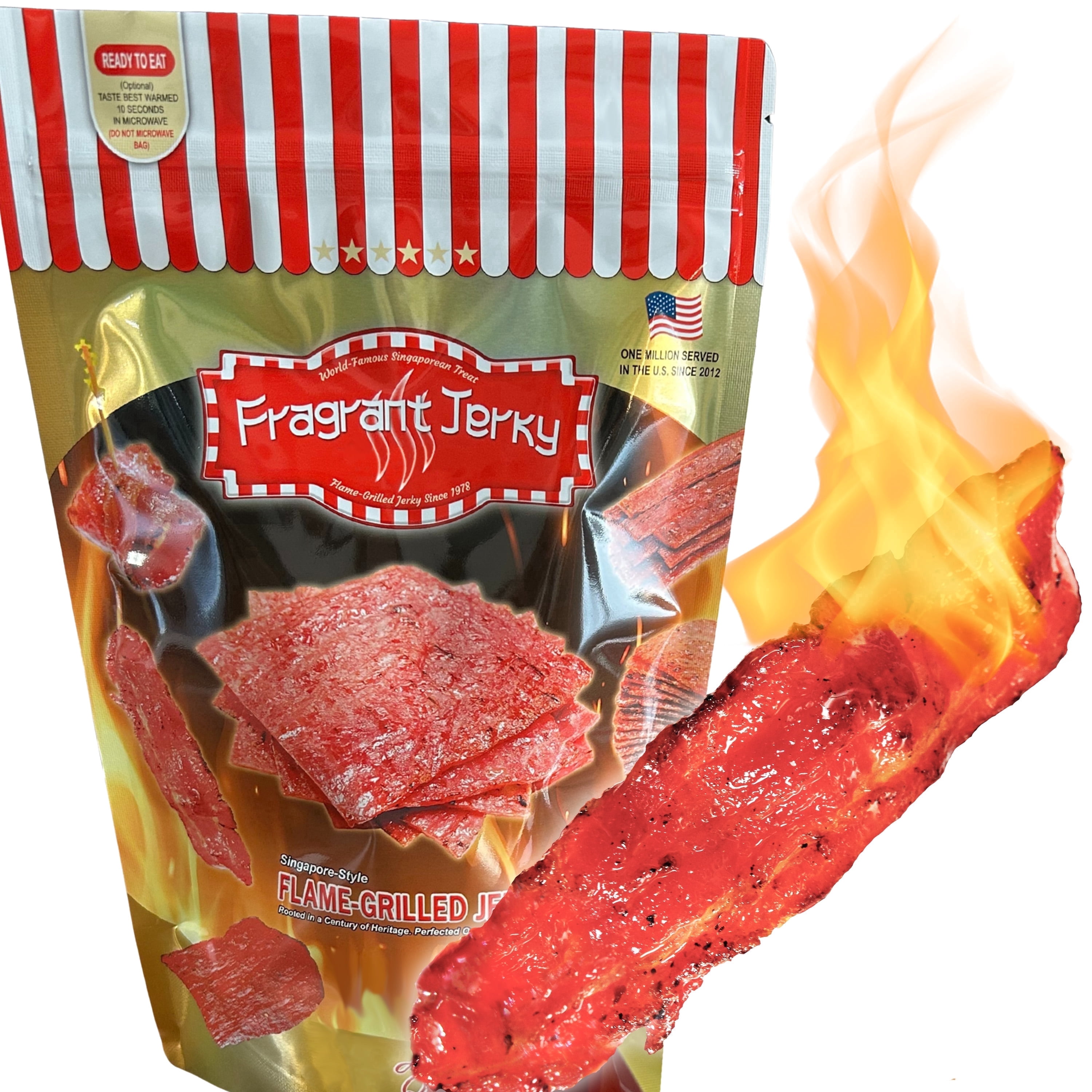 Singapore-Style Fire-Grilled Bacon Jerky (Original Flavor 8 oz.) *Grilled Fresh to Your Order *Shipped the Same Day - L.A. Times "Handmade Gift" Winner