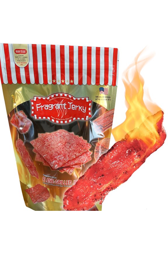 Singapore-Style Fire-Grilled Bacon Jerky (Original Flavor 8 oz.) *Grilled Fresh to Your Order *Shipped the Same Day - L.A. Times "Handmade Gift" Winner
