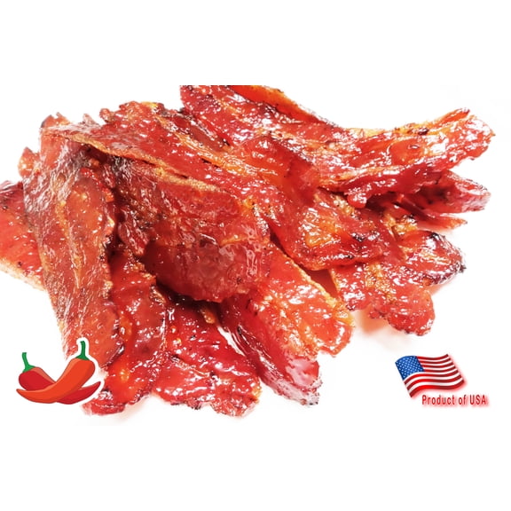 Singapore-Style Fire-Grilled Bacon Jerky (Spicy Flavor 12 oz.) *Grilled Fresh to Your Order *Shipped the Same Day - L.A. Times "Handmade Gift" Winner