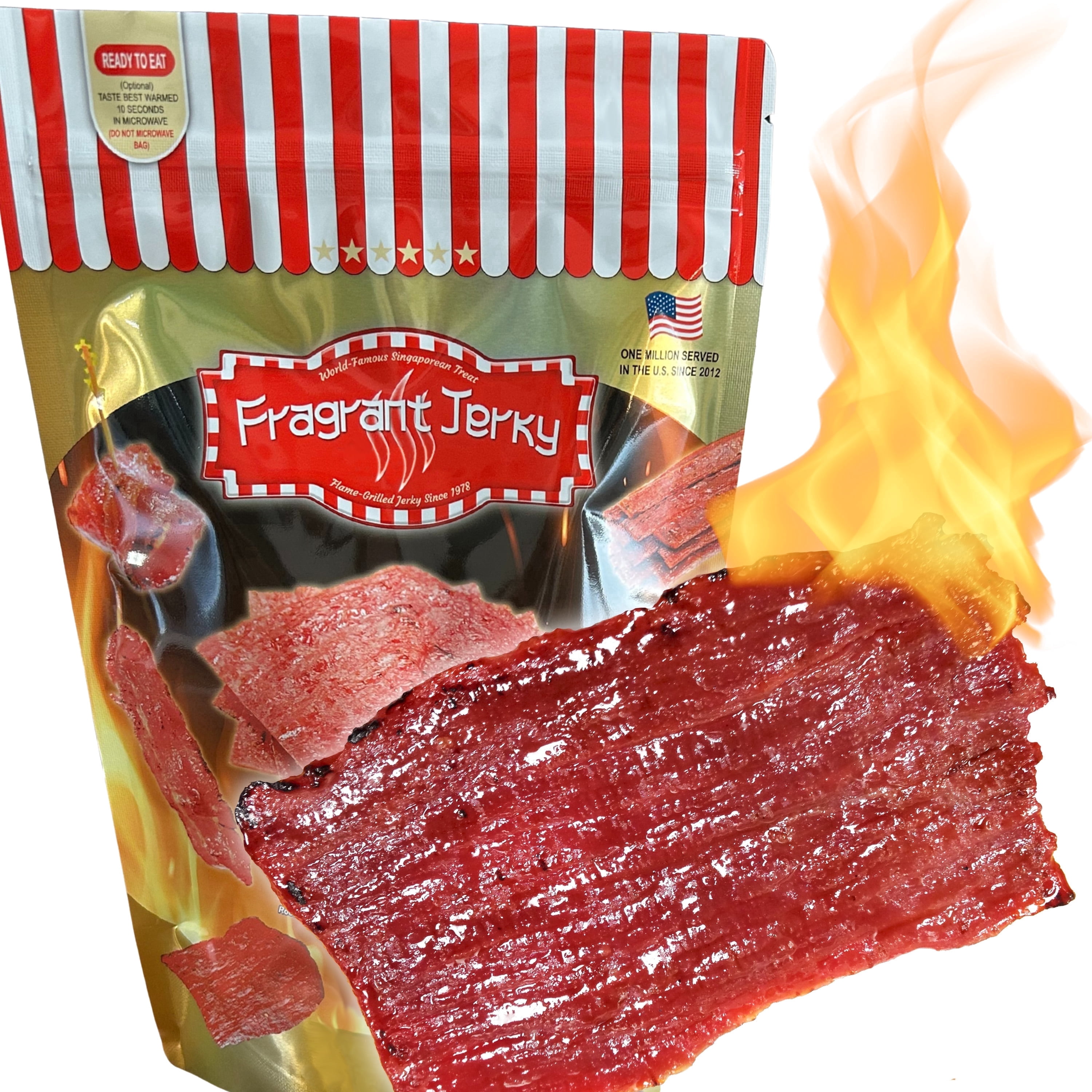Singapore-Style Fire-Grilled Beef Jerky (Original Flavor 8 oz.) *Grilled Fresh to Your Order *Shipped the Same Day  - L.A. Times "Handmade Gift" Winner