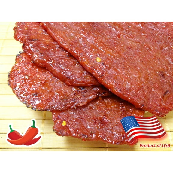 Singapore-Style Fire-Grilled Beef Jerky (Spicy Flavor 8 oz.) *Grilled Fresh to Your Order *Shipped the Same Day - L.A. Times "Handmade Gift" Winner