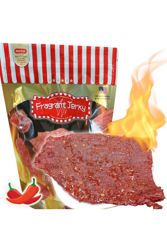 Singapore-Style Fire-Grilled Beef Jerky (Spicy Flavor 8 oz.) *Grilled Fresh to Your Order *Shipped the Same Day - L.A. Times "Handmade Gift" Winner