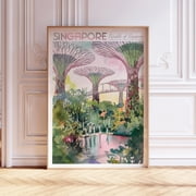 Singapore Supertrees Southeast Asia Pastel Travel Unframed Paper Print