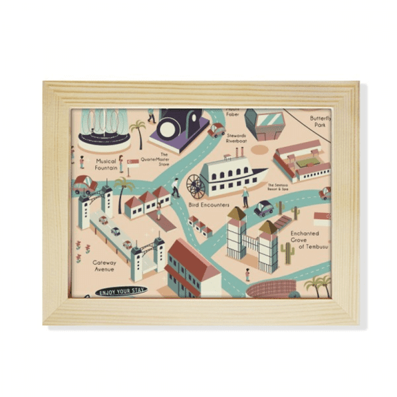 Singapore Travel Sightseeing Route Desktop Photo Frame Picture Art Decoration Painting 6x8 inch
