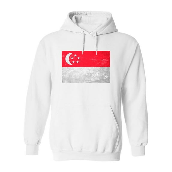 Singaporean Flag Hoodie Men -Image by Shutterstock, Male 3X-Large