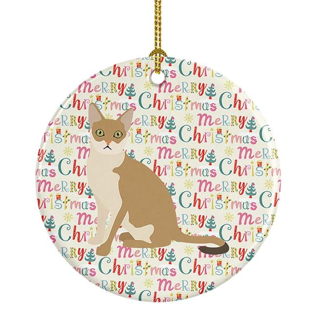 Singapura Cat Christmas Ceramic Ornament 2.8 in x 2.8 in