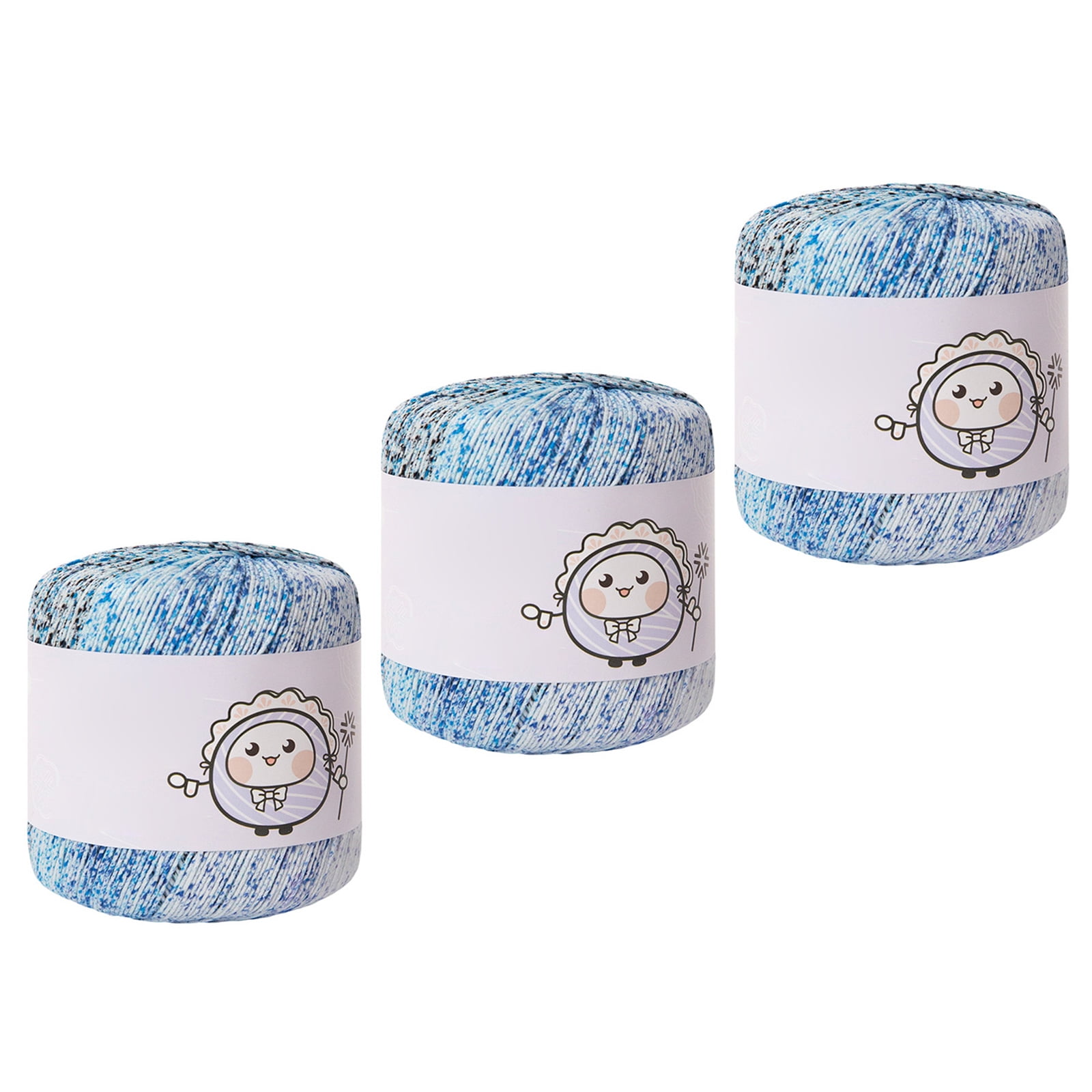 Singed Cotton Lace Yarn 3Pieces Set Smooth Fade Resistant For Sensitive Skin Crafting