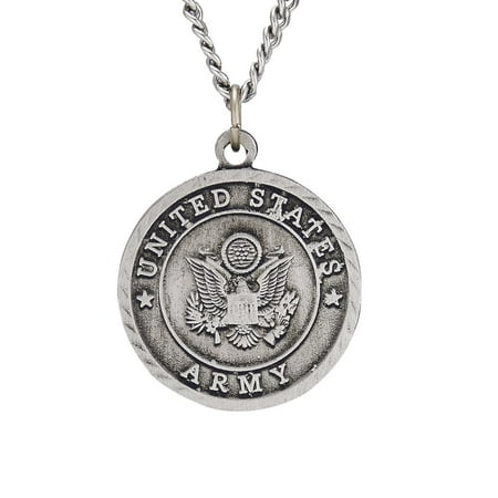 Singer 1-1/8 Inch Round Pewter U.S. Army Medal with St. Michael on Back