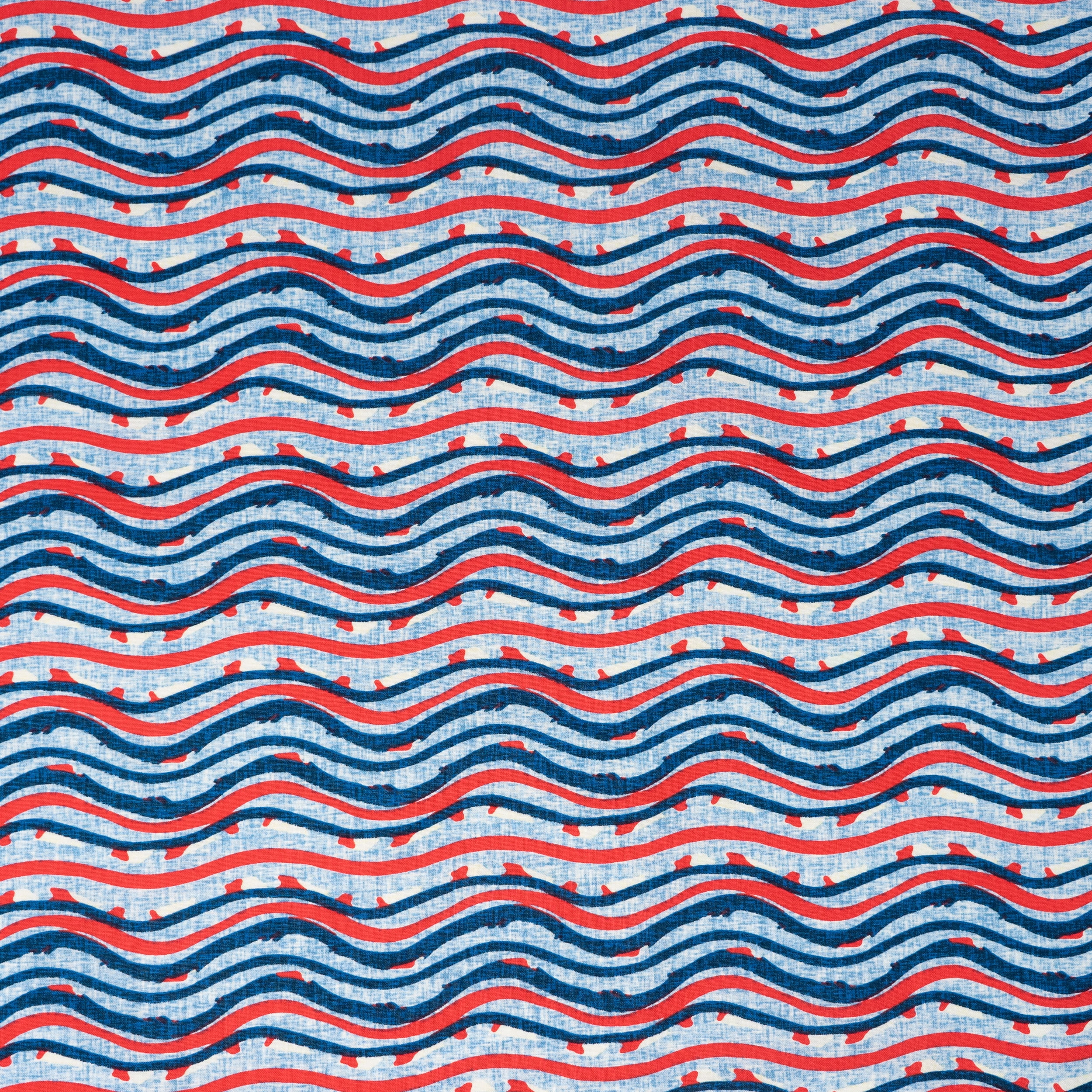 Singer, 100% Cotton, Americana Wavey Lines, Cut by Yard