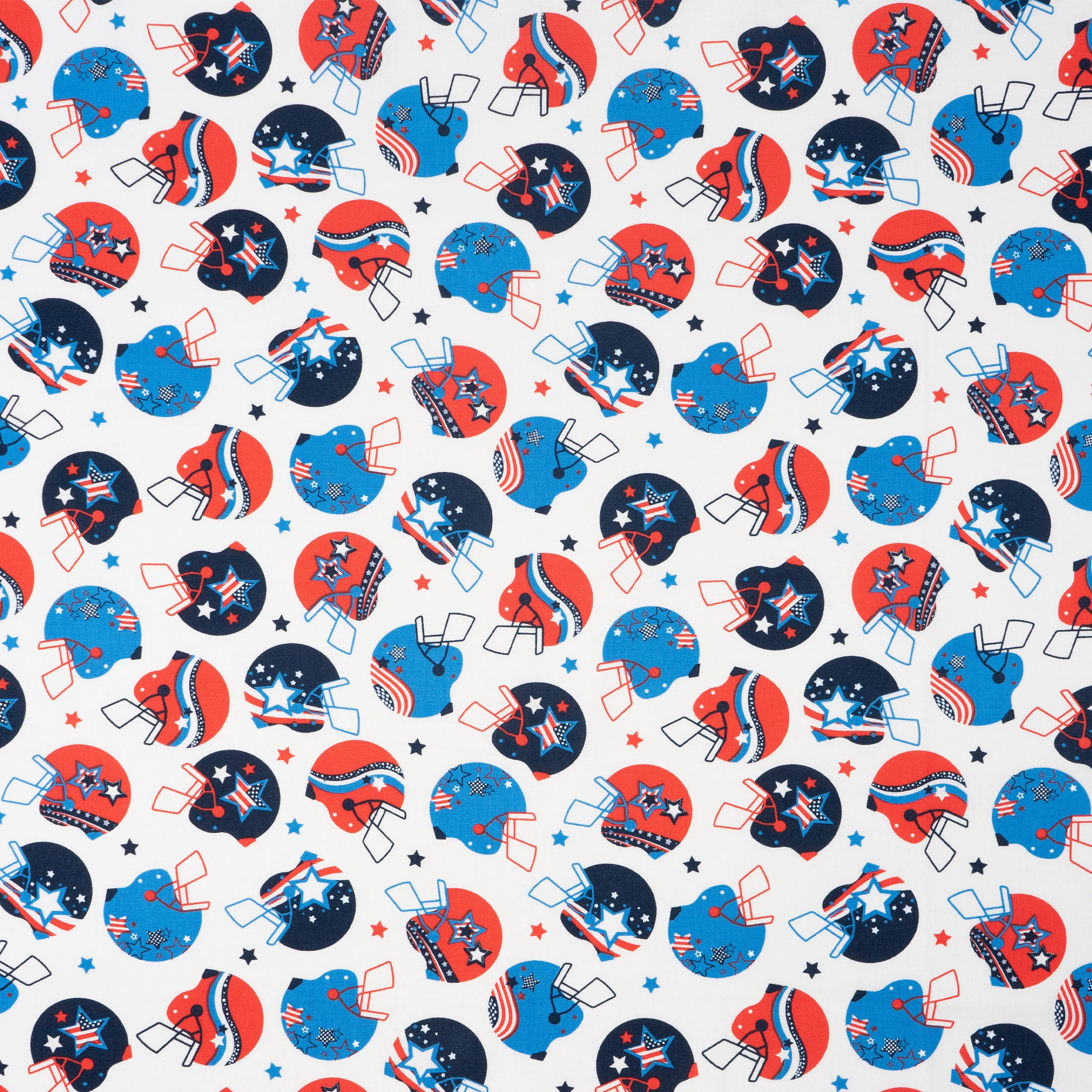 Singer, 100% Cotton, Patriotic Football Helmets, Cut by Yard