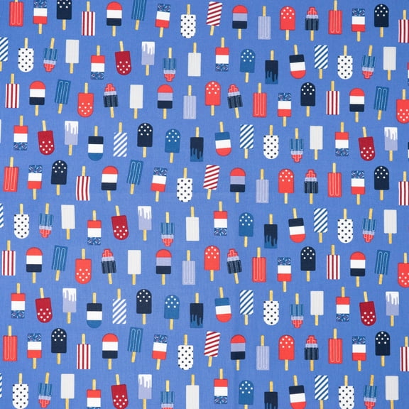 Singer, 100% Cotton, Patriotic Popsicles Allover, Cut by Yard