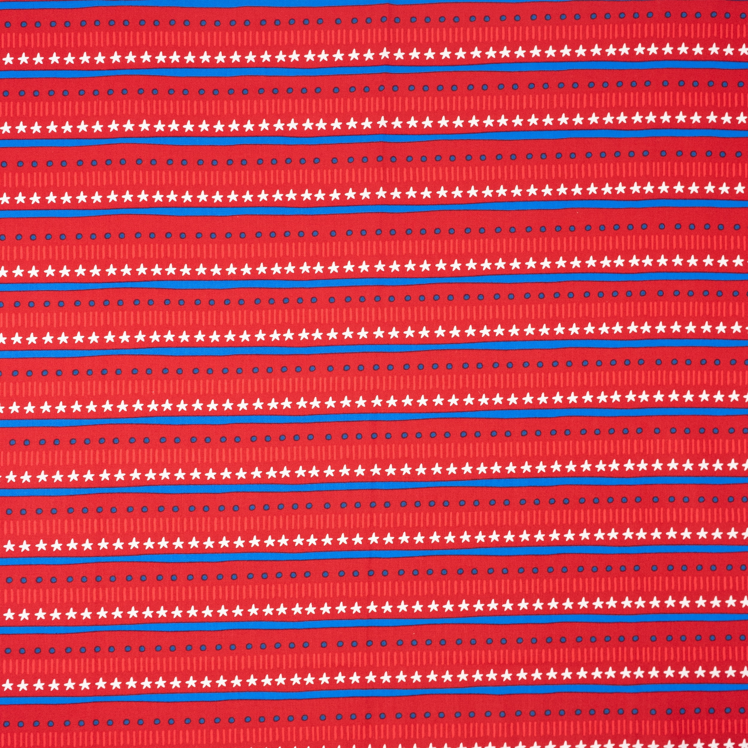 Singer, 100% Cotton, Stars & Dots On Royal Red, Cut by Yard