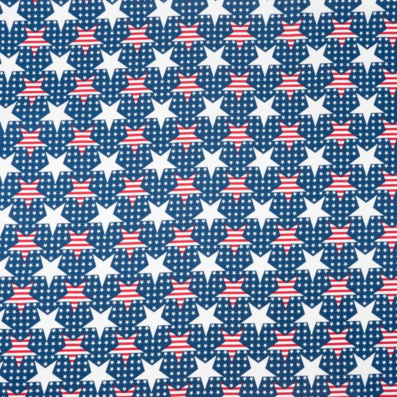 Singer, 100% Cotton, Stripes In Stars On Dots, Cut by Yard