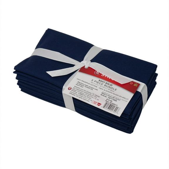 Singer, 100% Premium Cotton, Navy Solid 5Pc Bundle