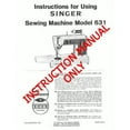 thumbnail image 1 of Singer 631 Sewing Machine/Embroidery/Serger Owners Manual Reprint, 1 of 1