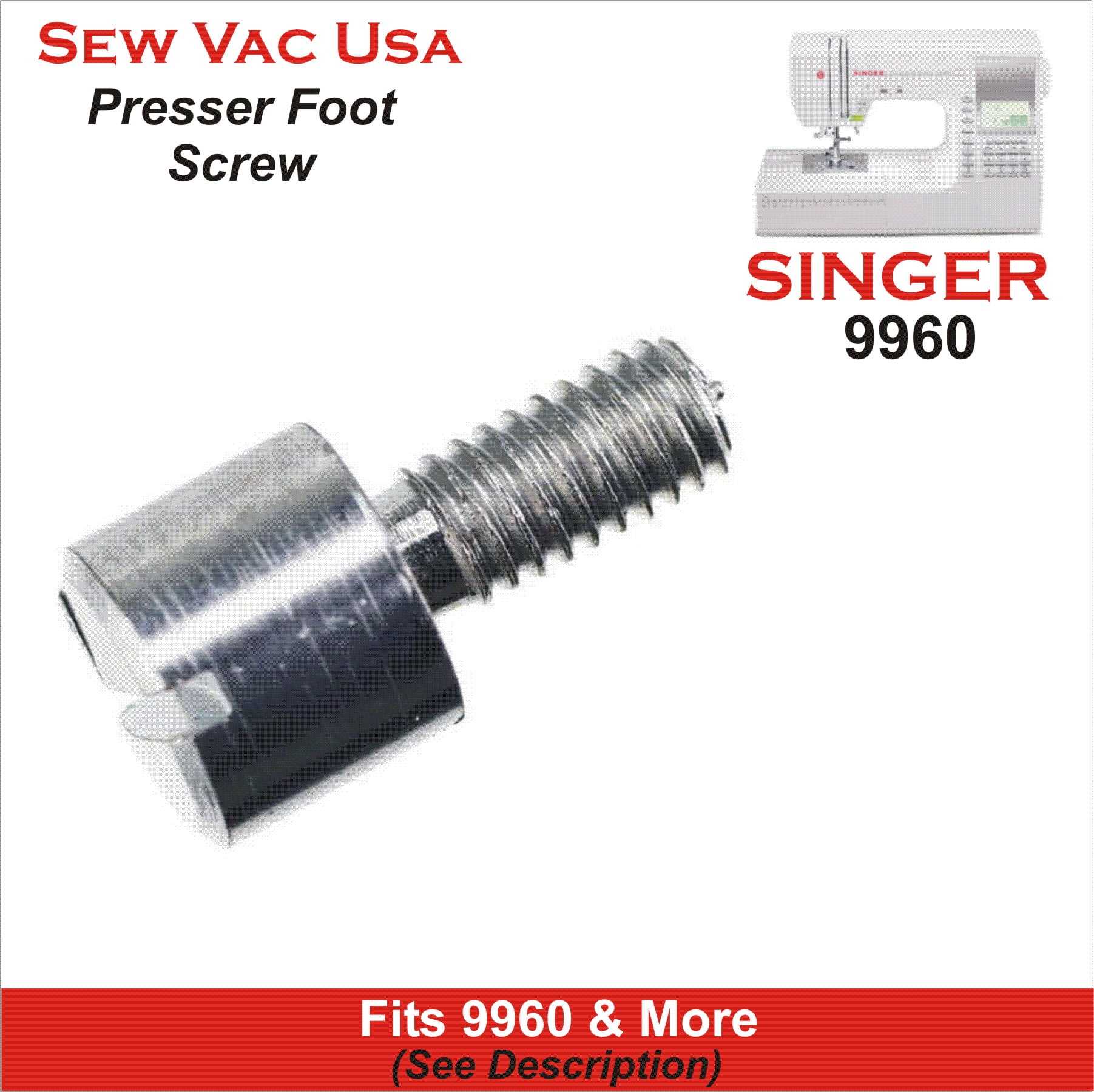 Singer 9960 Generic Presser Foot Screw Fits Models In Description