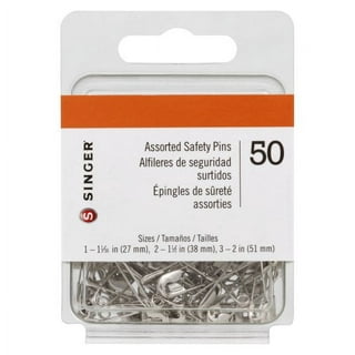 SINGER Safety Pins, Black & White, 2 Assorted Sizes, 25 Count 