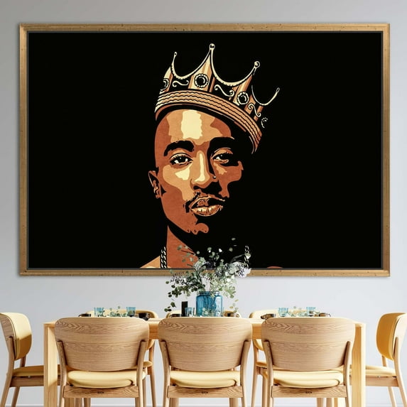 Singer Canvas, Tupac Poster, Hip Hop Artwork, Tupac Shakur, 2pac Canvas, Rapper Printed, Famous Wall Decor, Renowned Art Canvas, Canvas Wall Decor - Natural Framed