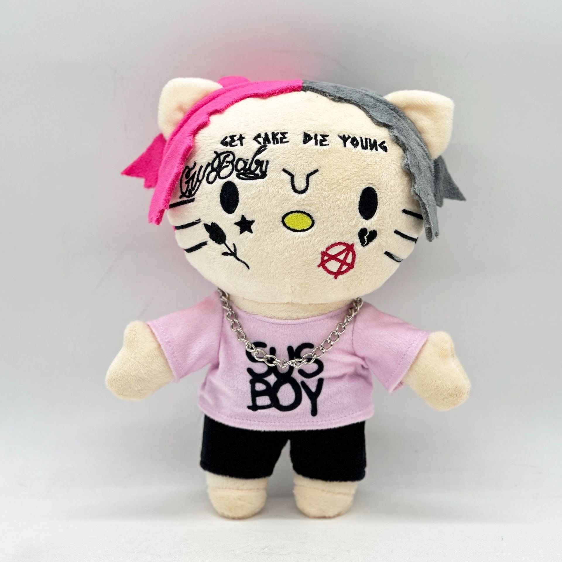 Singer Cat Plush Toy, Music Lover Trendy, Lil singer Peep Cat Doll Plush Figure, Cute and Soft Plush Pillow Collectible Gifts for Fans