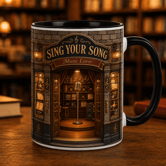 Singer Coffee Ceramic Mugs, Sing Your Song Accent, Music Lover Gift for Vocalists