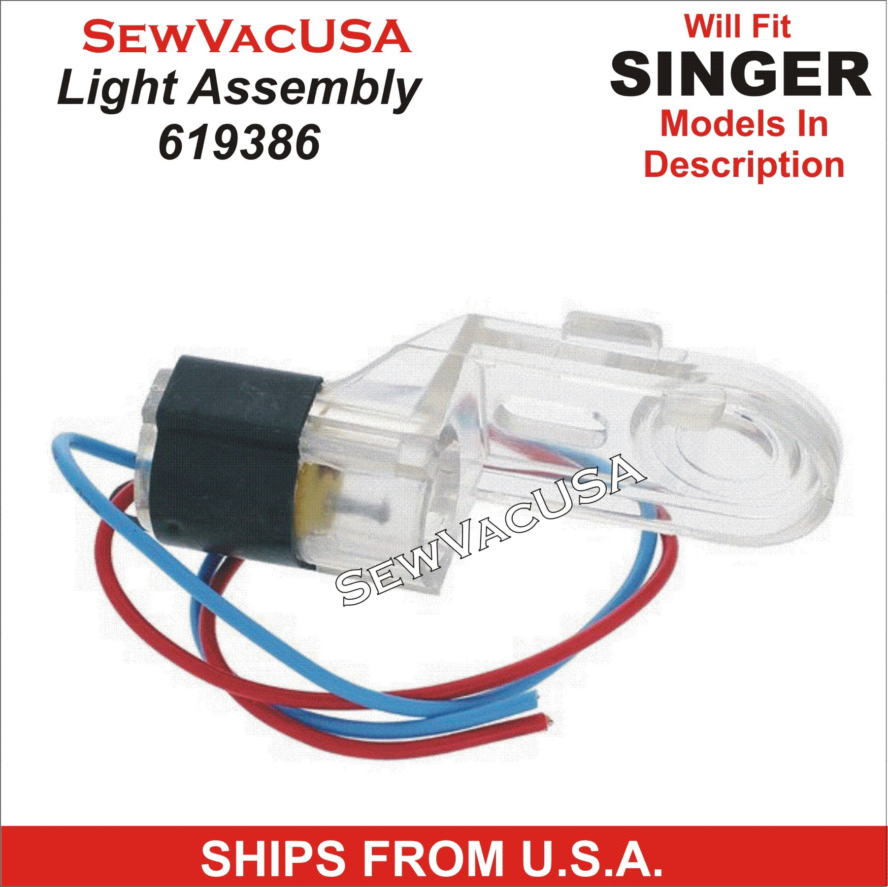 Singer Light Assembly Singer Compatible Light Assembly 619386 Fits 700 Class Touch & Sew ...