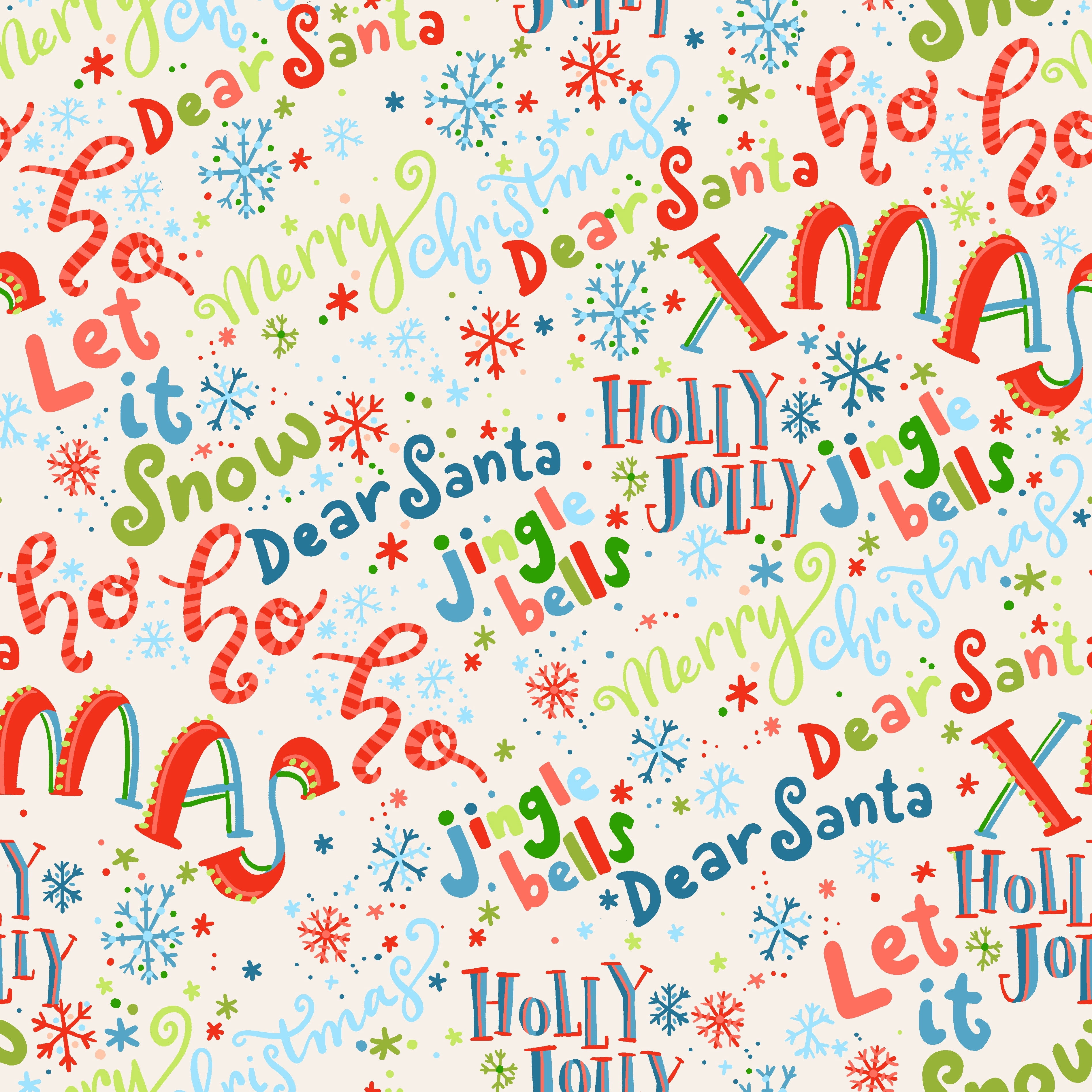 Singer Cotton Print Fabric, 100% Cotton, 1 Yard Precut, Dear Santa