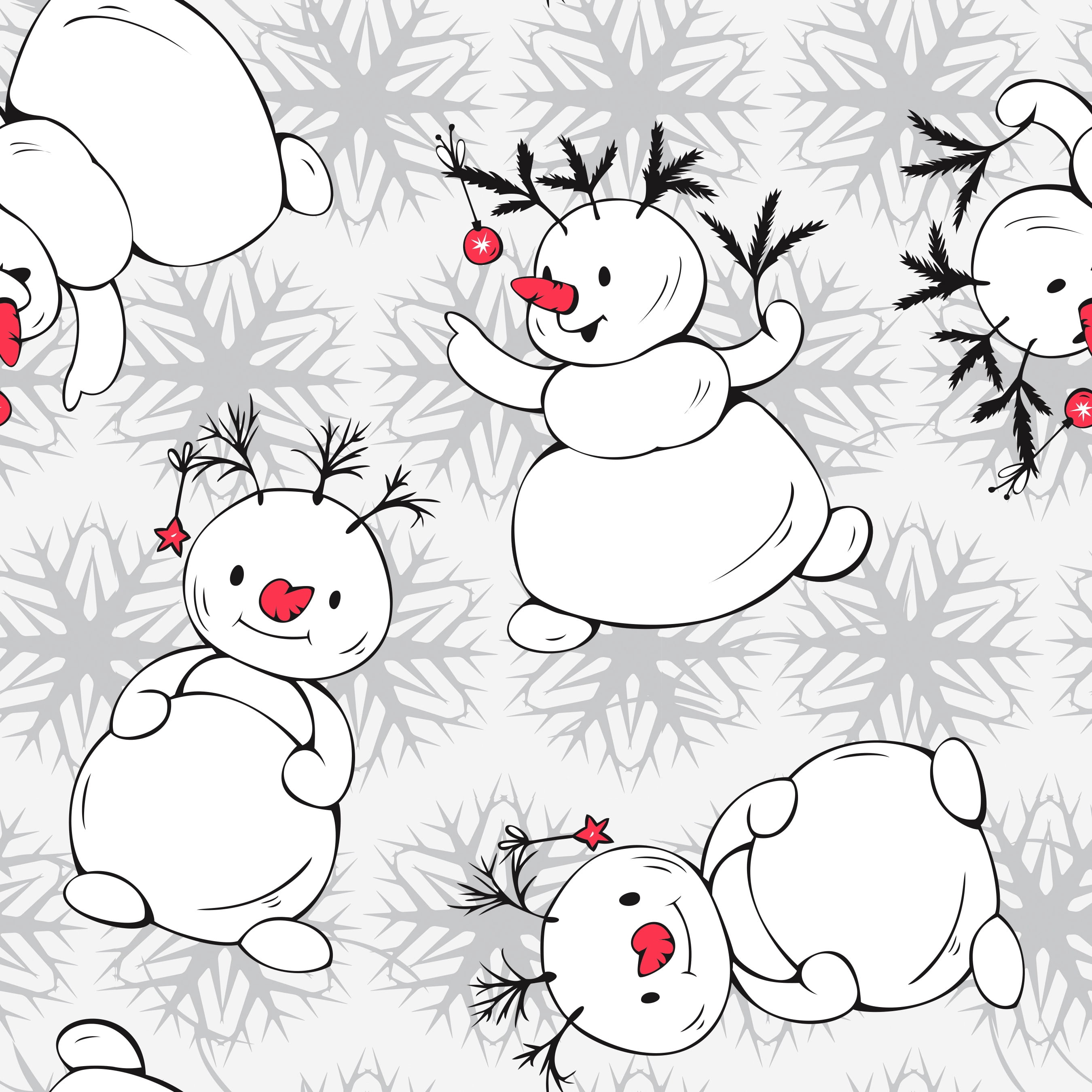 Singer Cotton Print Fabric, 100% Cotton, 1 Yard Precut, Penguin Snowman