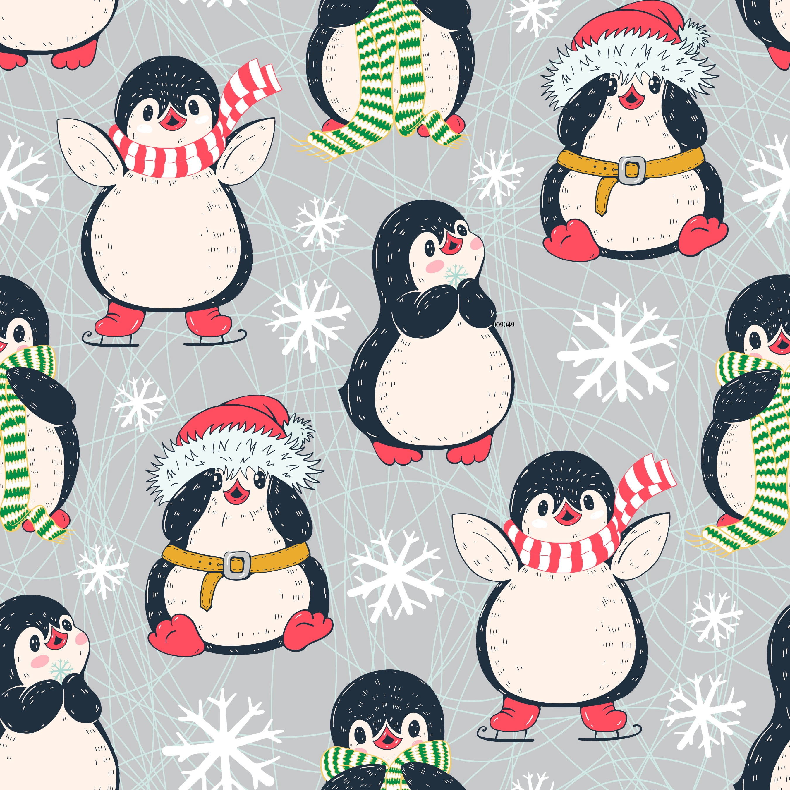 Singer Cotton Print Fabric, 100% Cotton, 1 Yard Precut, Penguins