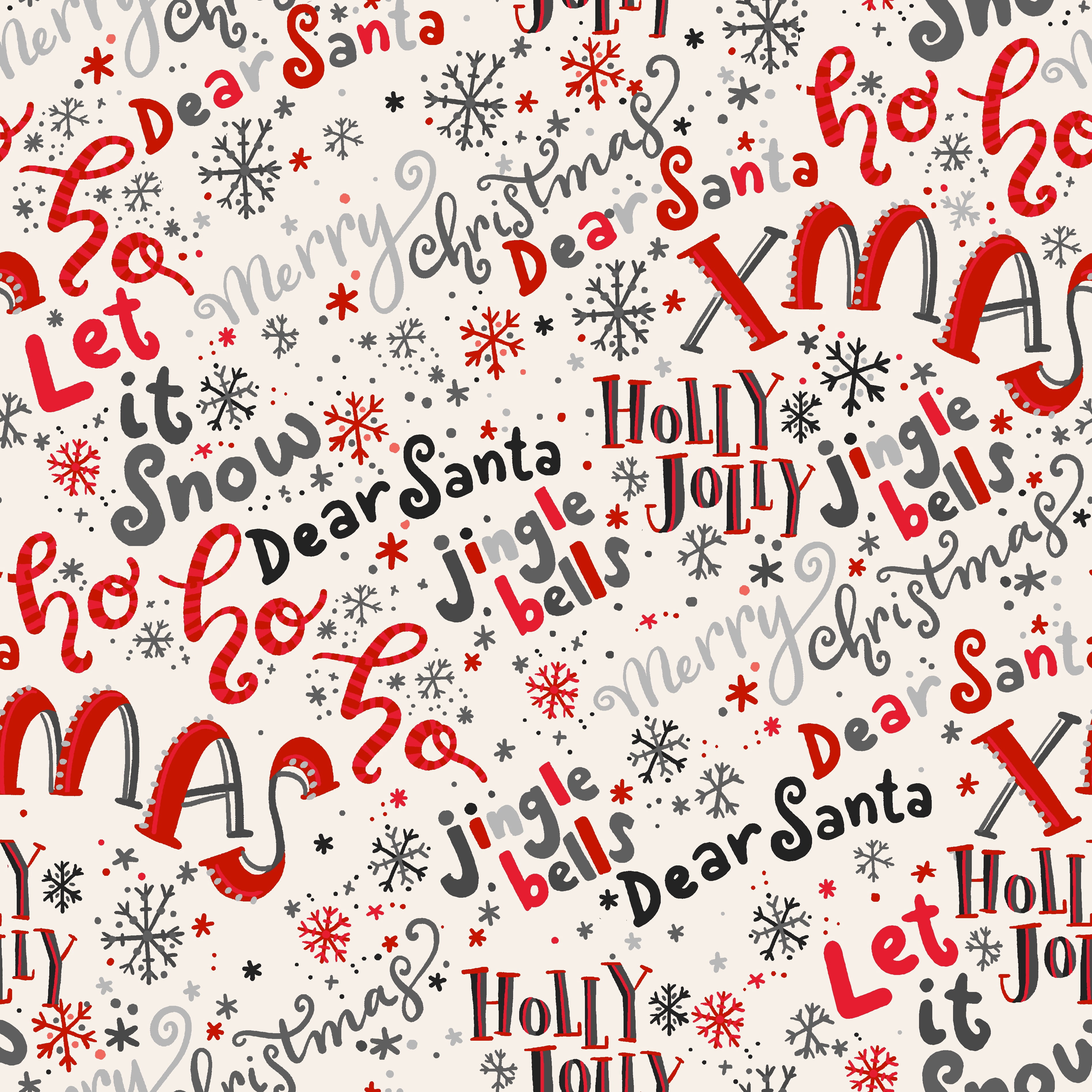 Singer Cotton Print Fabric, 100% Cotton, 1 Yard Precut, Santa's Word