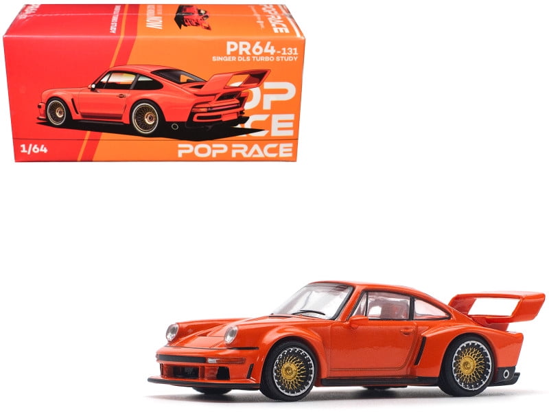 Singer DLS Turbo Study Orange Metallic 1/64 Diecast Model Car by