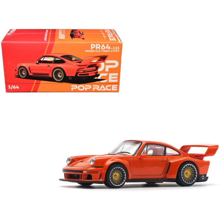 Singer DLS Turbo Study Orange Metallic 1/64 Diecast Model Car by