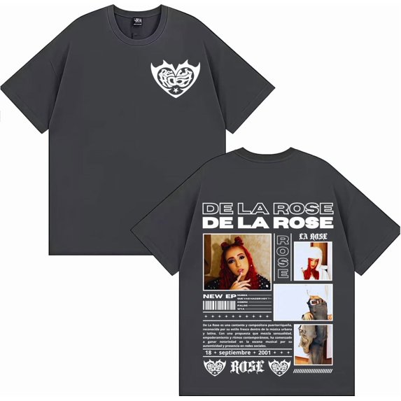 Singer Dela Rose Album Tour 2025 Cover Oversized Vintage Hip Hop Casual Short Sleeve T-Shirt