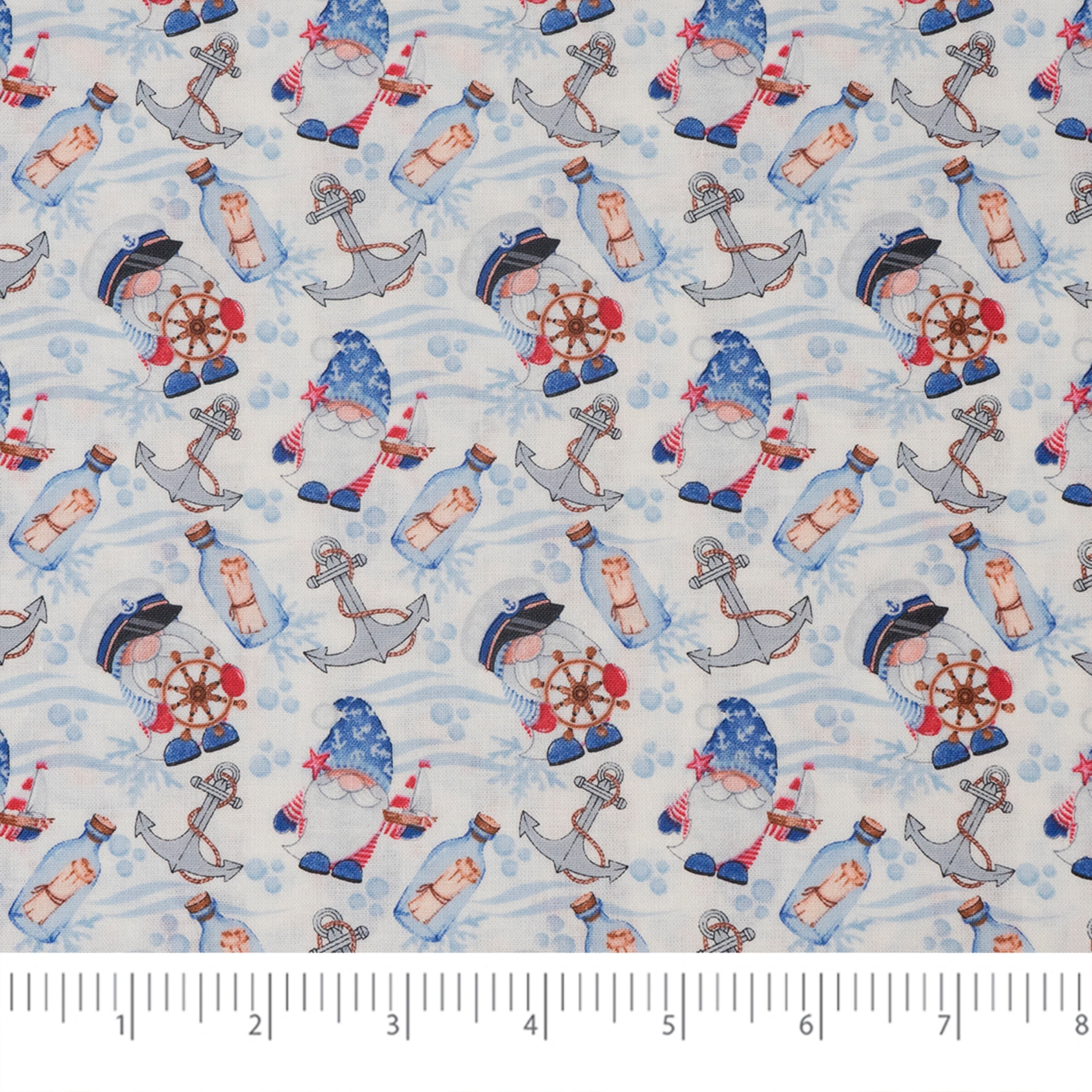 Singer Fabric, 100% Cotton, Sewing & Crafting, 44" Wide, Nautical Gnomes, Cut by Yard