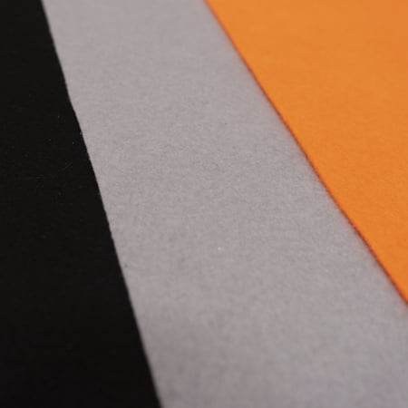 Singer Fabric, 100% Polyester, 36 In, 3 Pcs Felt Precut Roll-Black, Grey, Orange