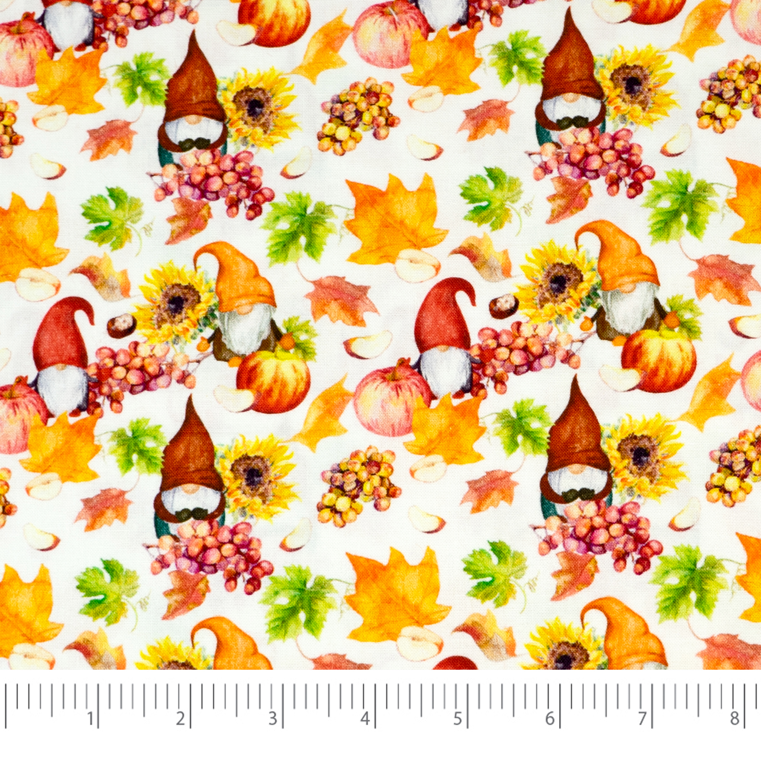 Singer Fabrics, 100% Cotton, Craft Quilting, Autumn cute gnomes, 3 Yard Precut
